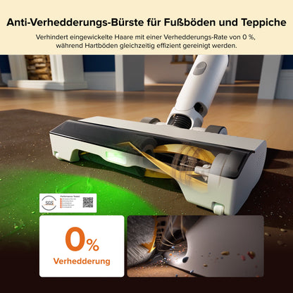 Roborock H60 Hub Akku-Staubsauger mit Anti-Verhedderungs-Bodendüse für Haare und Tierhaare