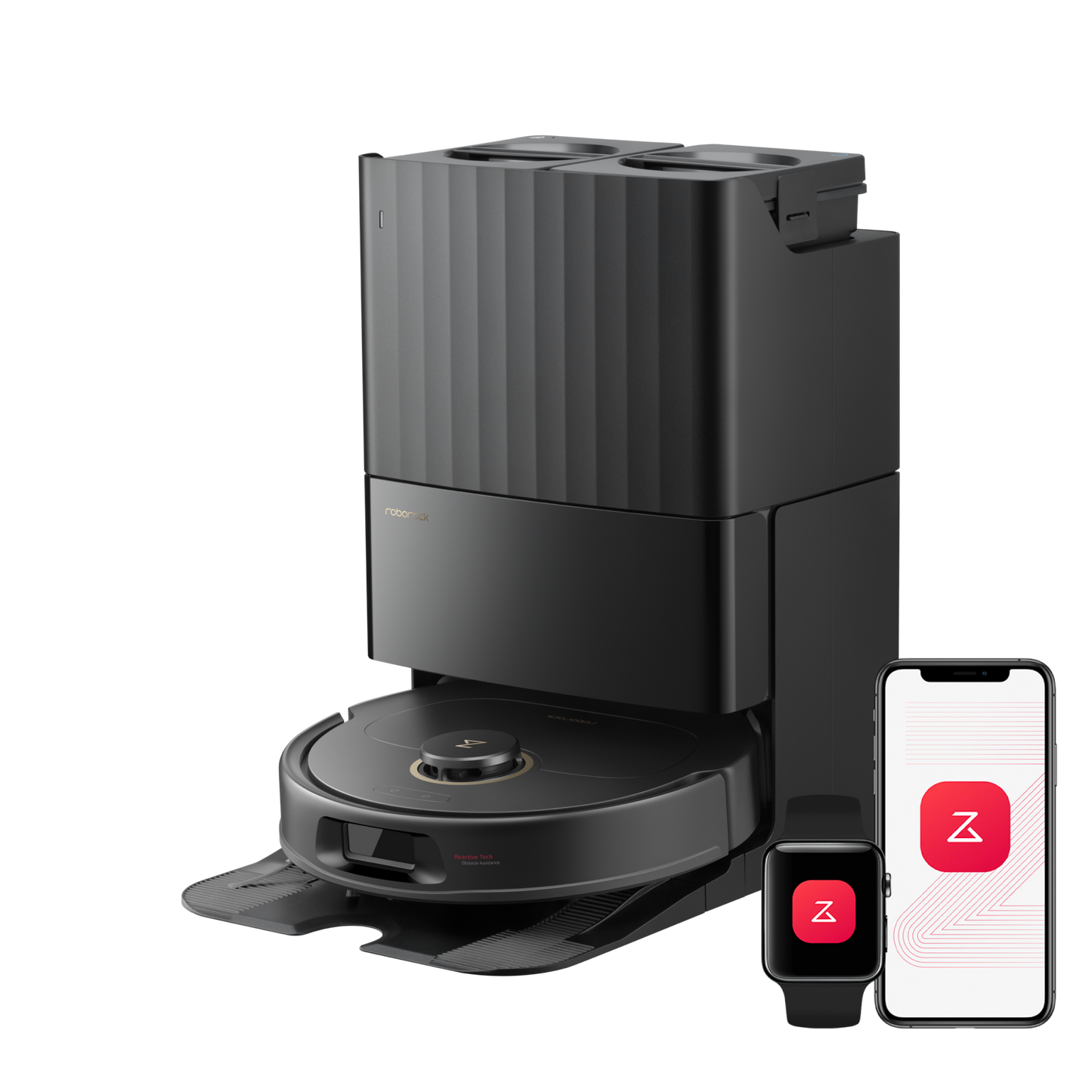 Roborock Qrevo S5V in Schwarz mit Multifunktions-Dockingstation und App-Steuerung
