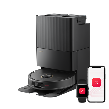 Roborock Qrevo S5V in Schwarz mit Multifunktions-Dockingstation und App-Steuerung