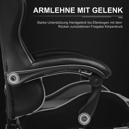 Gaming-Stuhl mit Massage – gepolsterte mitbewegliche Armlehnen