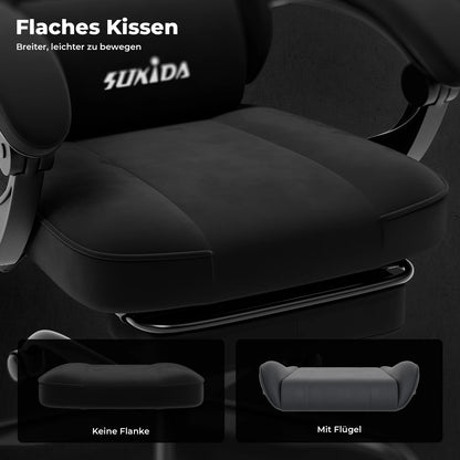 Gaming-Stuhl mit Fußstütze – Ergonomischer Bürostuhl mit Lendenstütze & verstellbarem Komfort