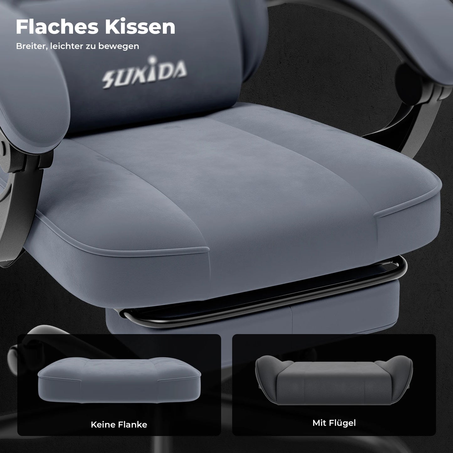 Gaming-Stuhl mit Fußstütze – Ergonomischer Bürostuhl mit Lendenstütze & verstellbarem Komfort