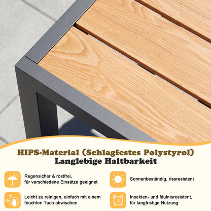 Aluminium Gartentisch mit robuster wetterfester Tischplatte