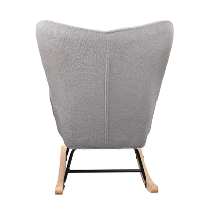 Schaukelstuhl Relaxsessel Teddy-Samt Dunkelgrau – Stilvoller Schaukelstuhl mit ergonomischer Rückenlehne und sanfter Wippfunktion.