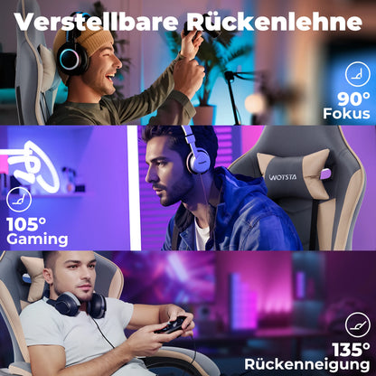 Ergonomischer Gaming Stuhl mit Fußstütze – Bürostuhl verstellbar