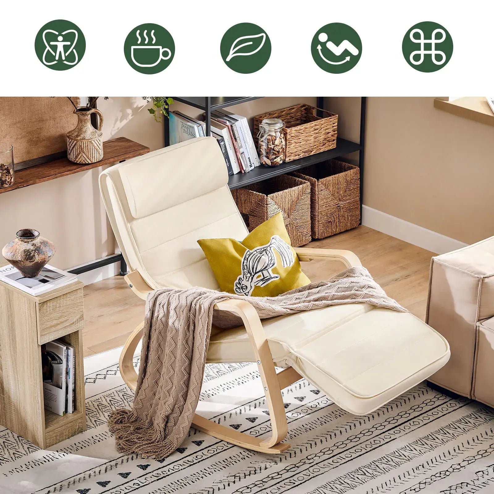 Relaxsessel Schaukelstuhl mit Fußteil