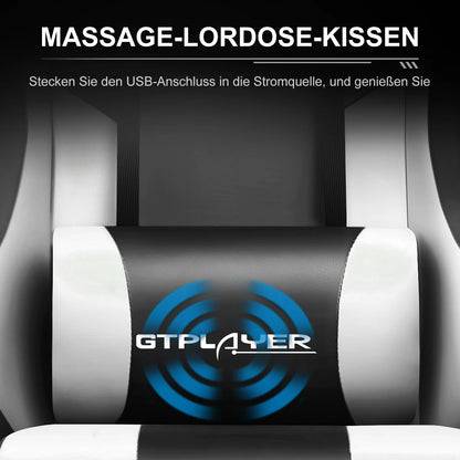 Gaming-Stuhl mit Massage – USB-Massage-Lendenkissen