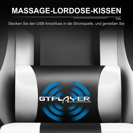 Gaming-Stuhl mit Massage – USB-Massage-Lendenkissen