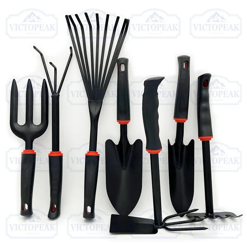 Gartenwerkzeug Set Kombination – Spaten, Schaufel, Rechen, Gabel und Hacke für Gartenarbeit