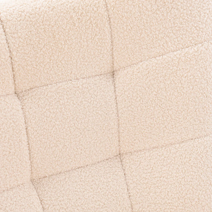 Schaukelstuhl Relaxsessel Teddy-Samt Detail – Hochwertiger Teddy-Samt Bezug mit angenehmer Struktur und komfortabler Polsterung.
