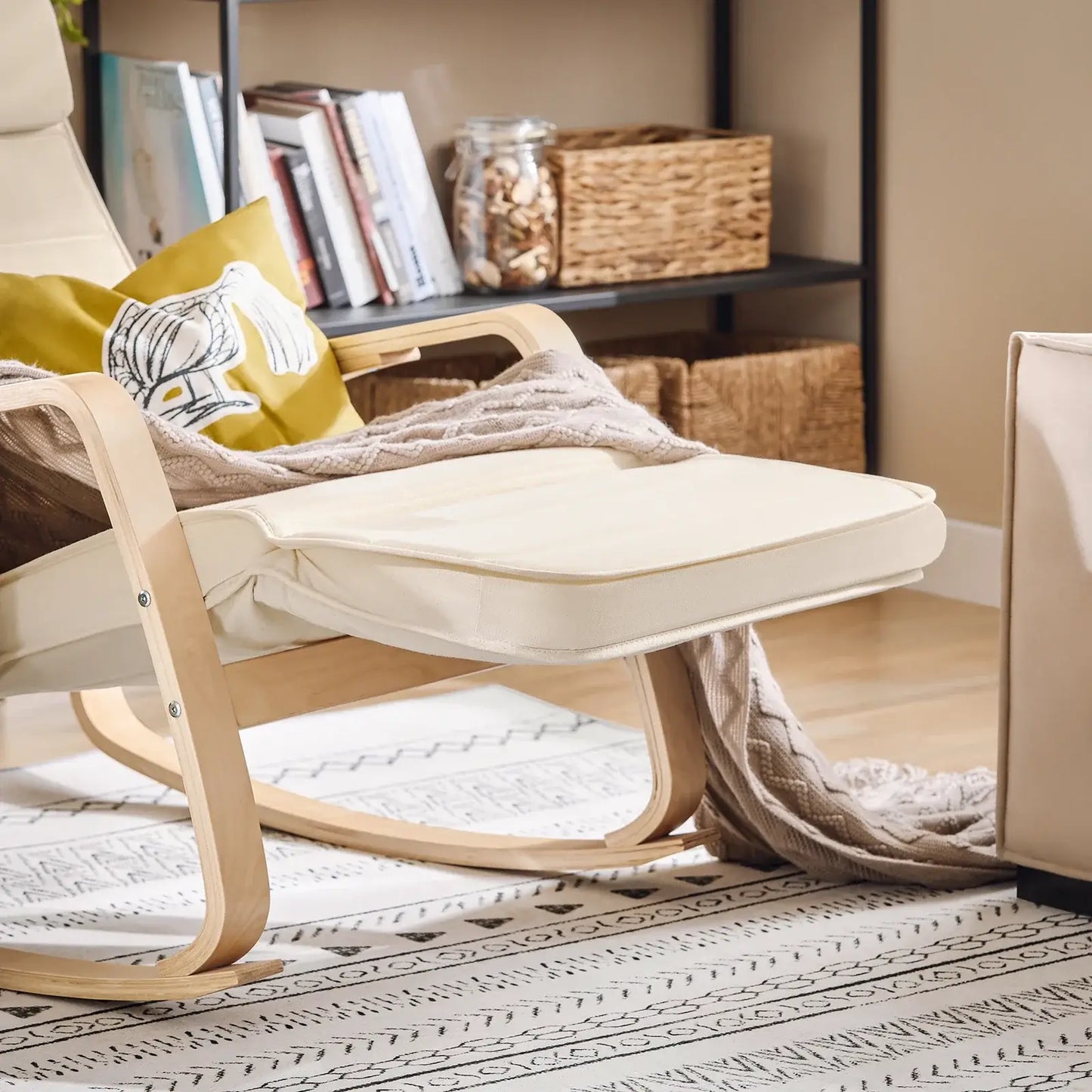 Relaxsessel Schaukelstuhl mit verstellbarem Fußteil