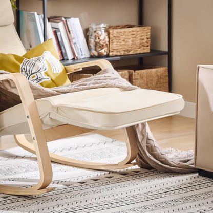 Relaxsessel Schaukelstuhl mit verstellbarem Fußteil