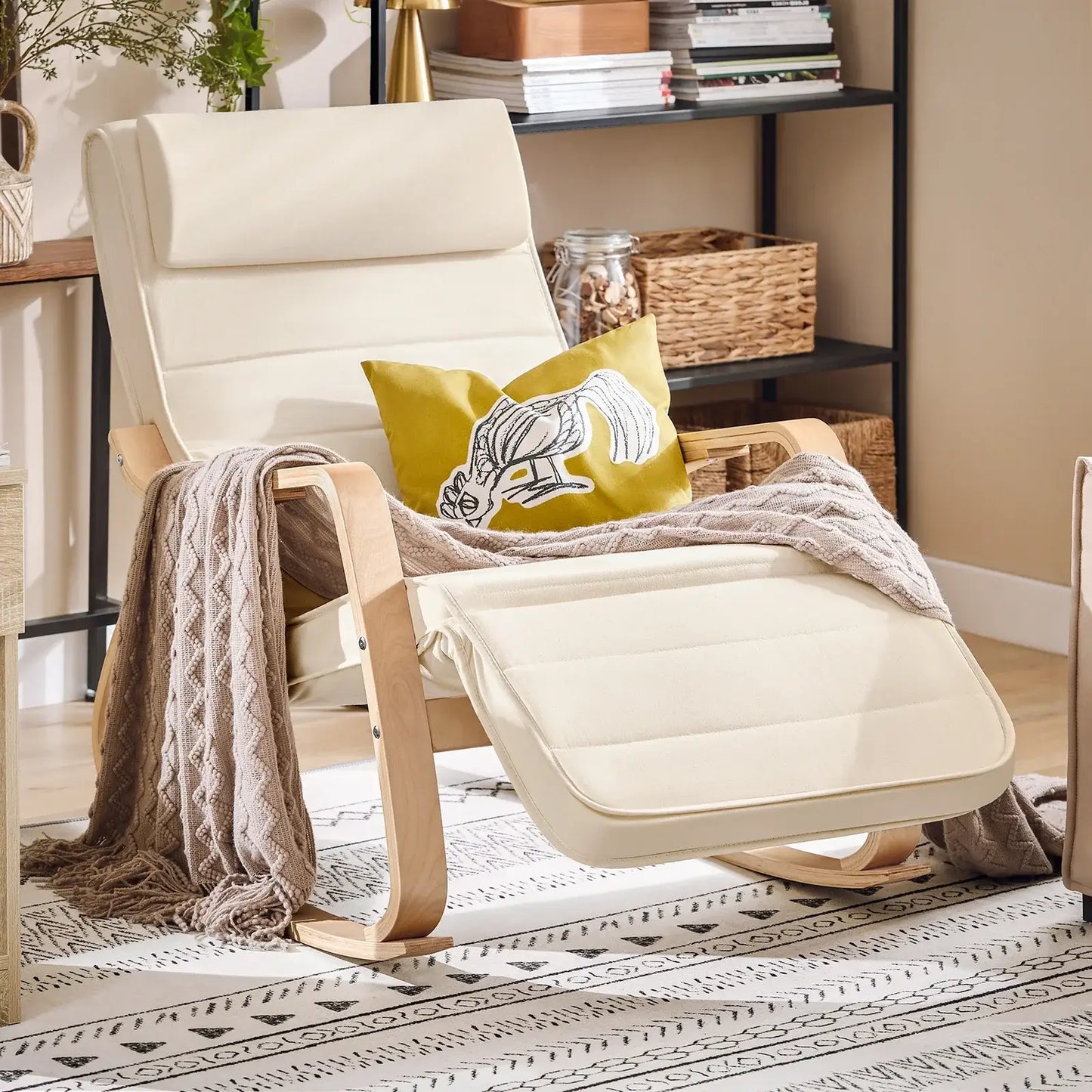 Relaxsessel Schaukelstuhl beige
