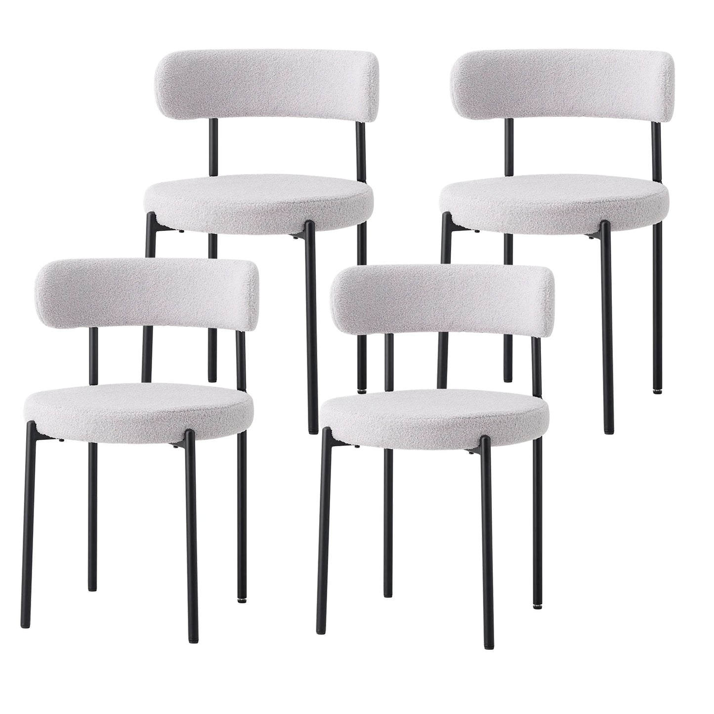 Gepolsterte Esszimmerstühle in Weiß als 4er-Set für Esszimmer und Küche