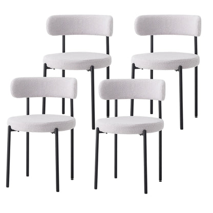 Gepolsterte Esszimmerstühle in Weiß als 4er-Set für Esszimmer und Küche