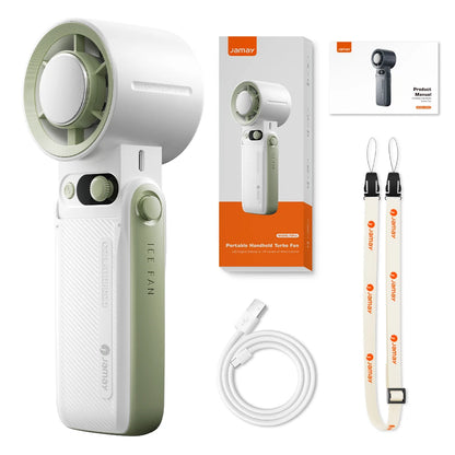 Tragbarer Turbo-Handventilator F5 Pro – 8000mAh Akku, 199 Windstufen & LED-Display