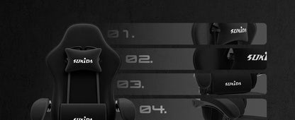 Gaming-Stuhl mit Fußstütze – Ergonomischer Bürostuhl mit Lendenstütze & verstellbarem Komfort