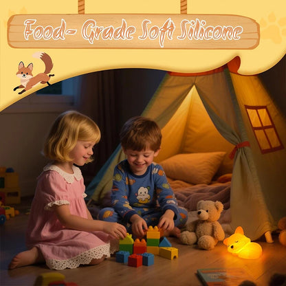 Niedliche Fuchs Nachtlampe für Kinder – Wiederaufladbares LED Nachtlicht mit Timer & Touch-Steuerung