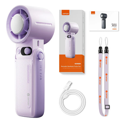 Tragbarer Turbo-Handventilator F5 Pro – 8000mAh Akku, 199 Windstufen & LED-Display