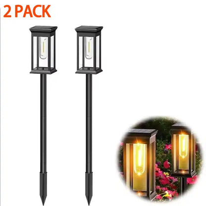 Solar LED Gartenleuchten im 2er Set mit warmweißem Licht