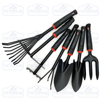 Gartenwerkzeug Set mit Fächerrechen Pflanzschaufeln und Handgabel