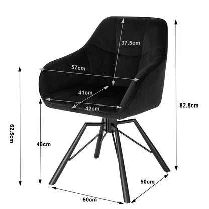 WOLTU 2er-Set Esszimmerstühle mit Armlehnen – 360° drehbar & gepolstert