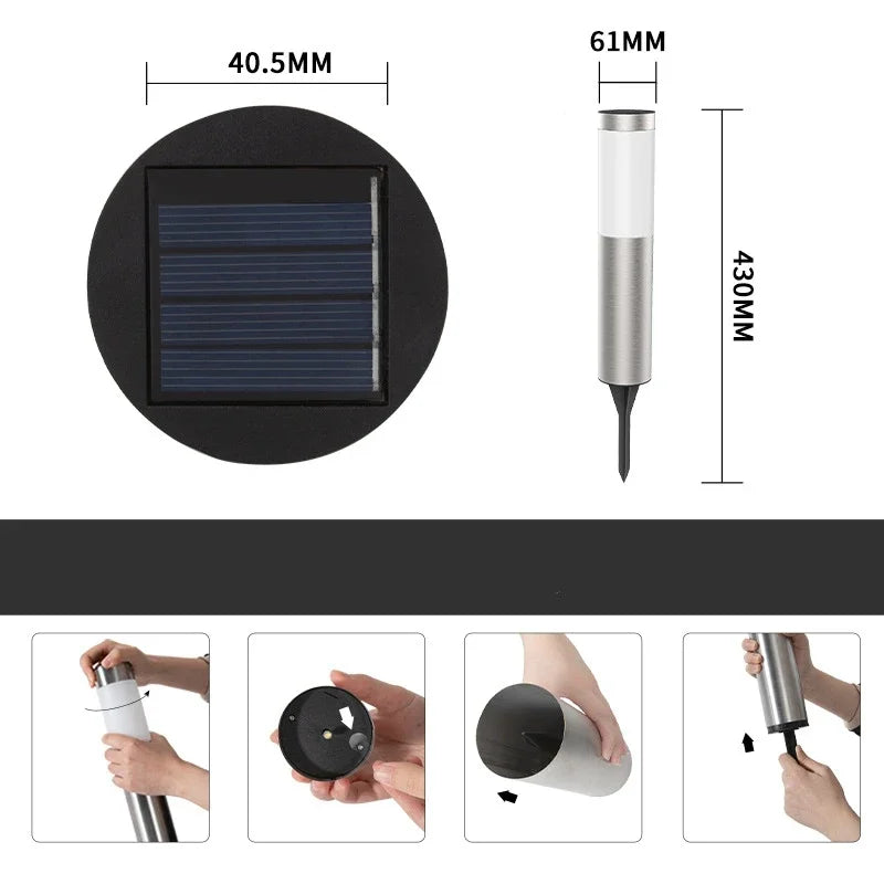 Solar LED Wegleuchte mit Solarpanel und Erdspieß