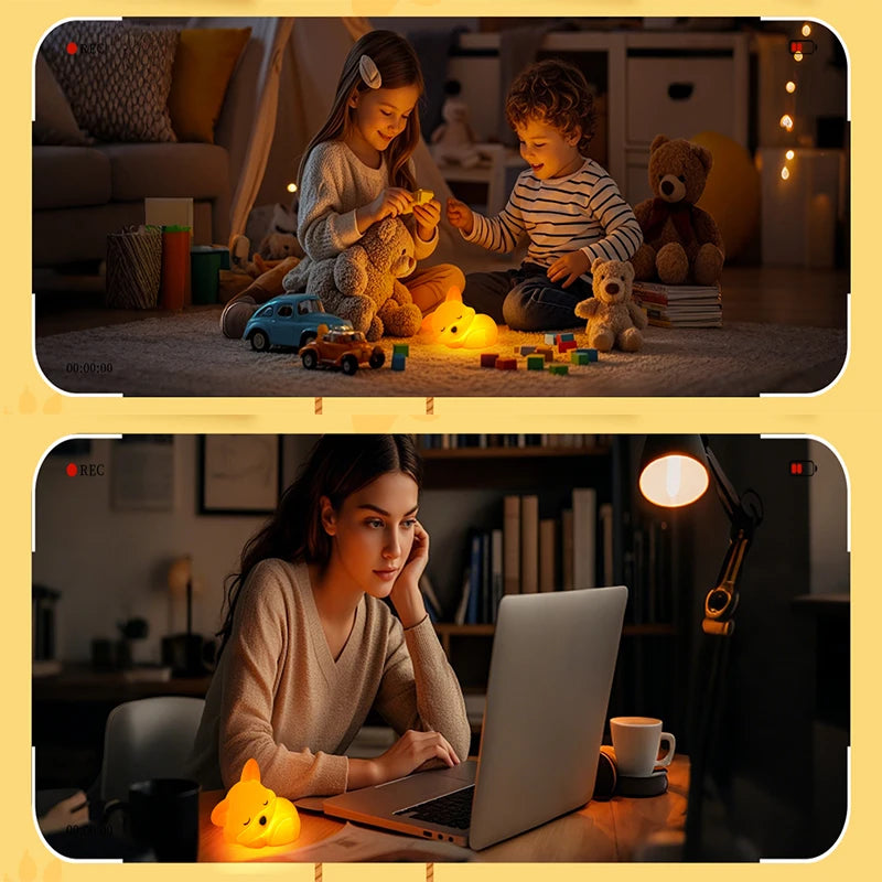 Niedliche Fuchs Nachtlampe für Kinder – Wiederaufladbares LED Nachtlicht mit Timer & Touch-Steuerung