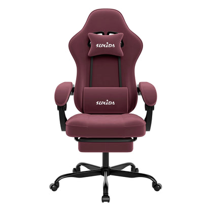 Gaming-Stuhl mit Fußstütze – Ergonomischer Bürostuhl mit Lendenstütze & verstellbarem Komfort