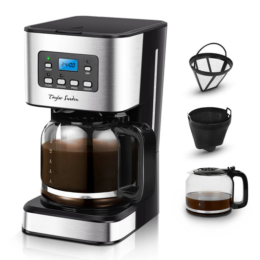 Filterkaffeemaschine 1.5 L mit Glaskanne, Dauerfilter und herausnehmbarem Filterkorb