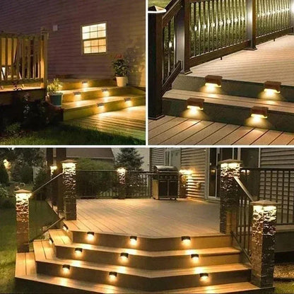 Solar LED Treppenleuchten für sichere Außenbeleuchtung bei Nacht
