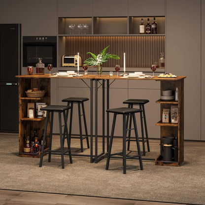 Bartisch Set mit 2 Hockern im modernen Industrie-Design
