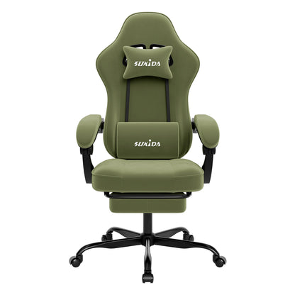 Gaming-Stuhl mit Fußstütze – Ergonomischer Bürostuhl mit Lendenstütze & verstellbarem Komfort