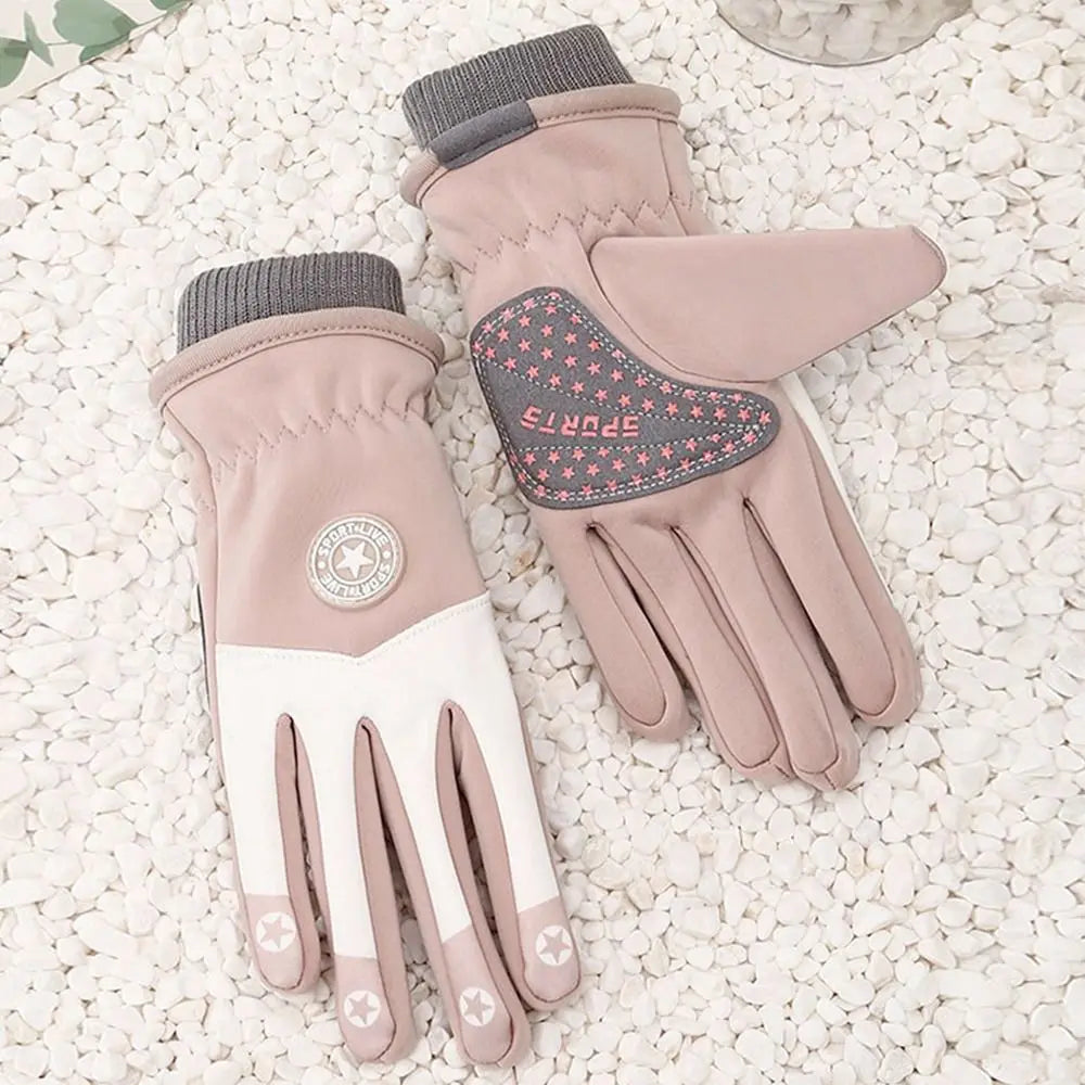 Kinder-Winterhandschuhe in Hellrosa mit rutschfester Handfläche und warmem Bündchen