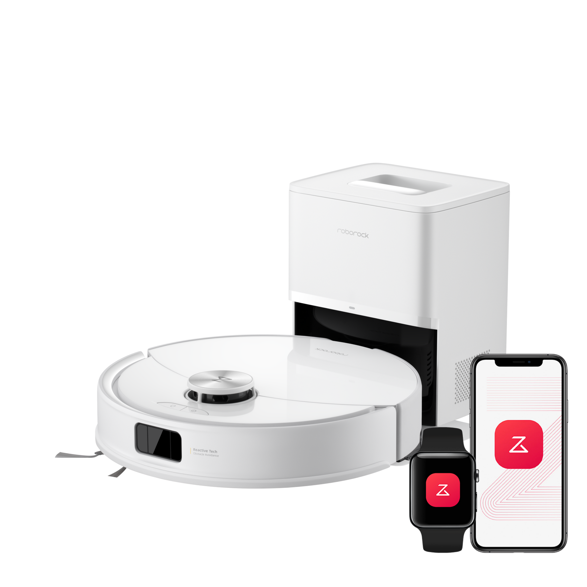 Roborock Q10 S5+ Saug- und Wischroboter in Weiß mit Auto-Entleerungsstation und App-Steuerung