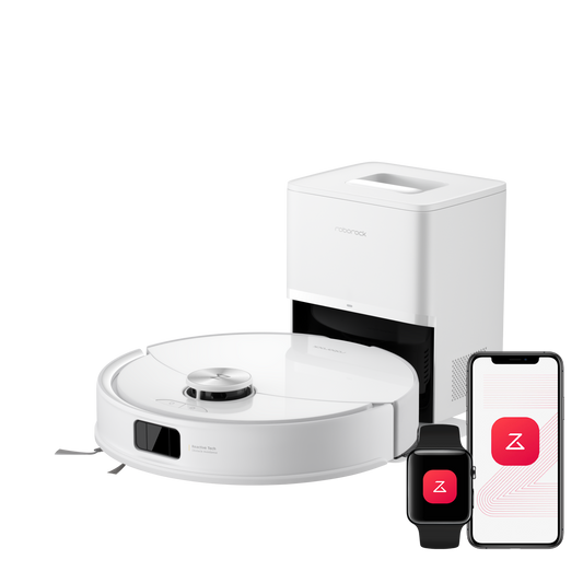 Roborock Q10 S5+ Saug- und Wischroboter in Weiß mit Auto-Entleerungsstation und App-Steuerung