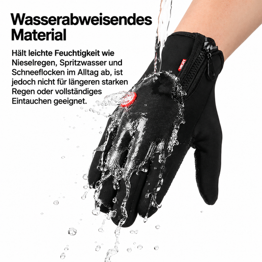 Winterhandschuhe Touchscreen mit wasserabweisendem Obermaterial bei leichter Feuchtigkeit und Spritzwasser