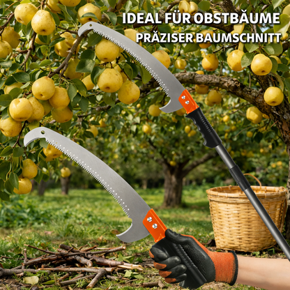 Teleskop-Gartensäge für hohe Äste im Obstgarten