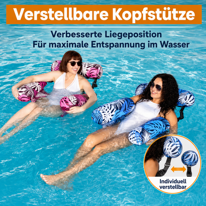 2er Set Pool-Hängesessel mit Kopfstütze – Aufblasbare Wasserhängematte