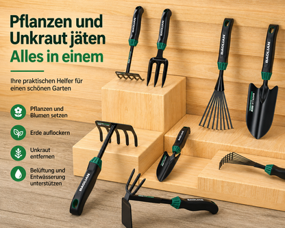3-teiliges Gartenwerkzeug-Set mit langlebigen Gartenwerkzeugen für Hochbeet, Balkon und Garten