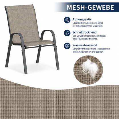 Terrassenstühle wetterfest mit hoher Belastbarkeit bis 150 kg