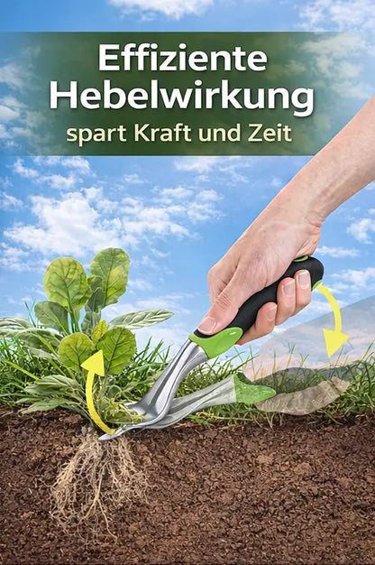 Ergonomischer Unkrautentferner mit Hebelwirkung für rückenschonende Gartenarbeit