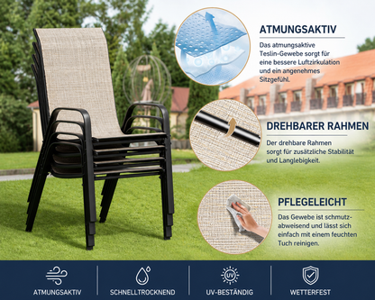 Terrassenstühle wetterfest mit hoher Rückenlehne und Komfort