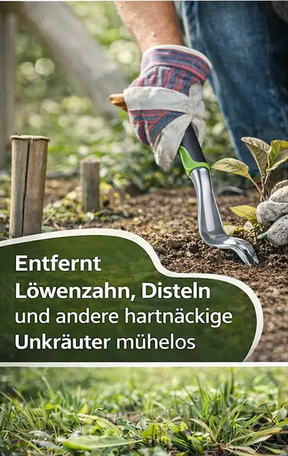 Ergonomischer Unkrautentferner mit stabiler Metallspitze für feste Böden
