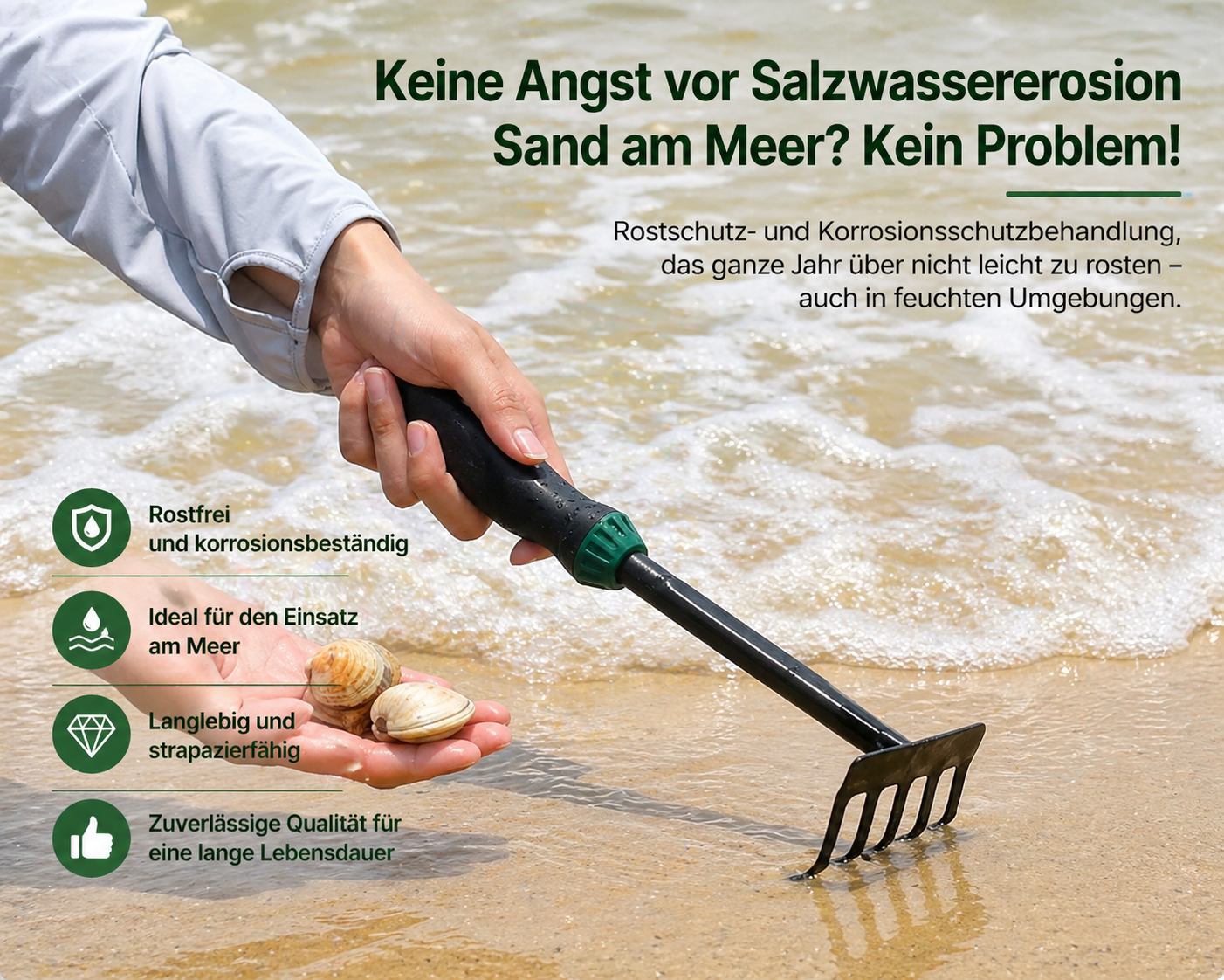 Robustes 3-teiliges Gartenwerkzeug-Set aus Hochleistungsstahl – Pflanzschaufel, 5-Zinken-Grabegabel & Unkrautjäter – Ergonomisch & rutschfest für komfortables Arbeiten