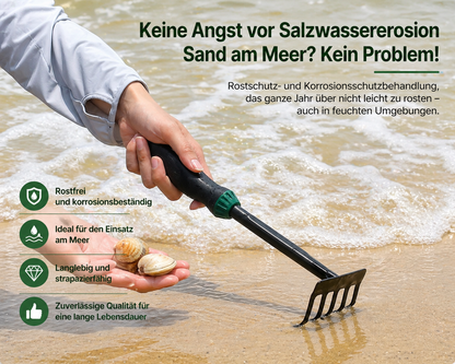3-teiliges Gartenwerkzeug-Set beim Pflanzen von Blumen mit ergonomischer Pflanzschaufel