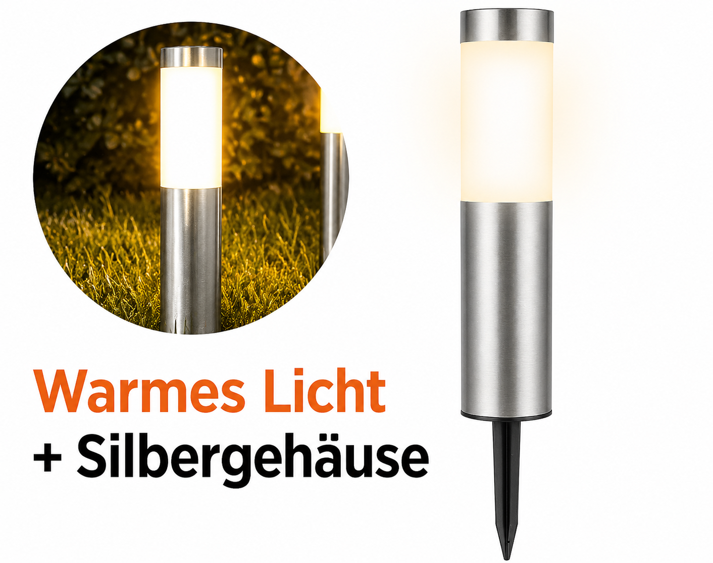 Solar LED Wegleuchte Warmweiß wetterfest IP65