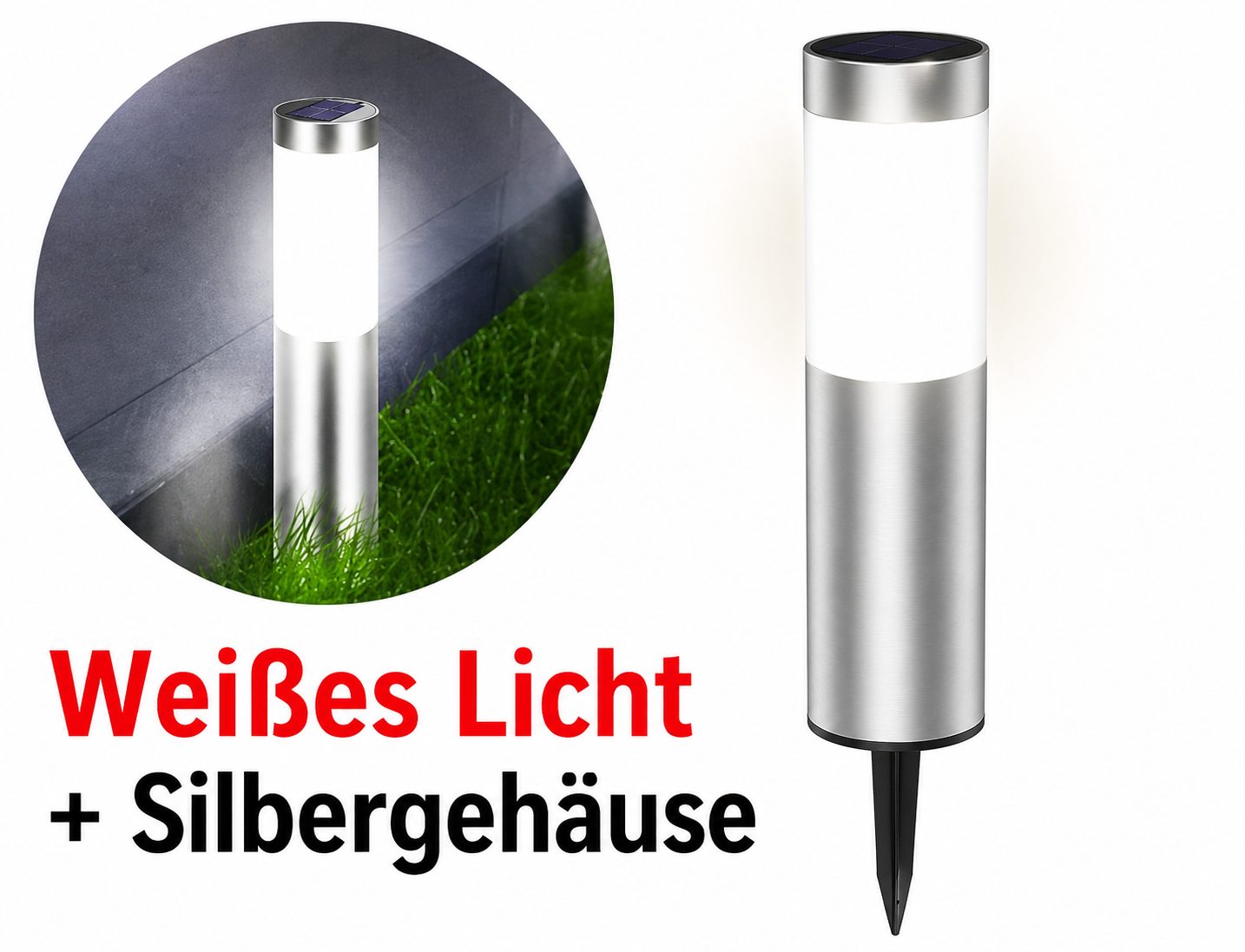 Solar LED Wegleuchte Kaltweiß wetterfest IP65