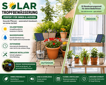Solar Tropfbewässerungssystem für Hochbeet und Gewächshaus