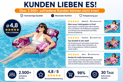 2er-Set Pool-Hängesessel mit verstellbarer Kopfstütze – aufblasbarer Schwimmsessel